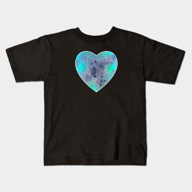 Galaxy heart Kids T-Shirt by Blacklinesw9